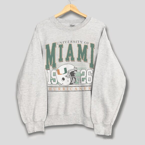 Vintage Miami Hurricanes Football Unisex Sweatshirt, University of Miami Shirt - Picture 1 of 2